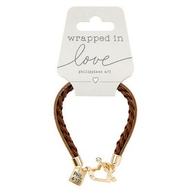 Kingdom Jewelry N7655 Wrapped In Love - Philippians 4:13 - Brown