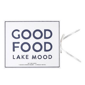 Face to Face P0060 Cheese Board with Knives Book Box - Good Food Lake Mood