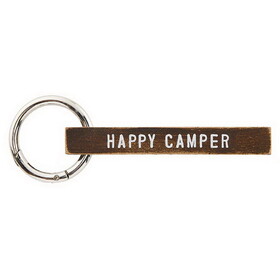 Face to Face P0096 Wood Keychain - Happy Camper