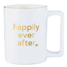 Wedding P0114 Gold Foil Organic Mug - Happily Ever After