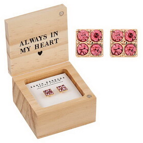 Fleur Jewelry P0150 Treasure Box Earrings - Love