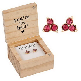Fleur Jewelry P0155 Treasure Box Earrings - Friend