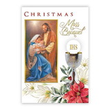 Alfred Mainzer P1528 Holy Family Christmas Mass Bouquet Card
