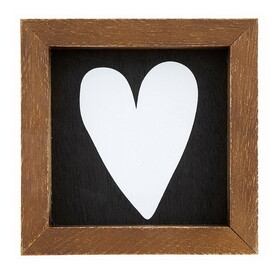 PURE Design P2155 Mini Wood Sign - White Heart