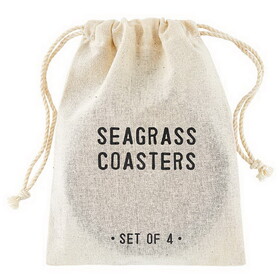 Tablesugar P2298 Seagrass Coasters - Set of 4 - Moss + Natural + Black + White