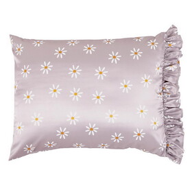 Bella Ruffled Satin Pillowcase - Daisy