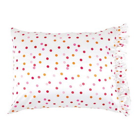 Bella Ruffled Satin Pillowcase - Confetti