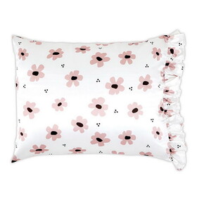 Bella Ruffled Satin Pillowcase - Floral