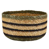 Tablesugar P2606 Seagrass Basket - Moss + Natural + Black