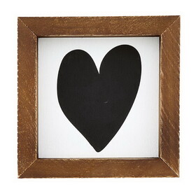 PURE Design P2627 Mini Wood Sign - Black Heart