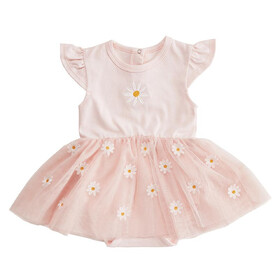 Stephan Baby P2684 Snapshirt Tutu Dress - Pink Daisy
