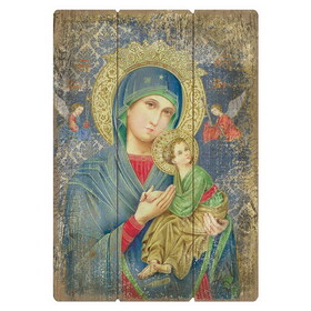 Gerffert P5354 Wood Pallet Sign - Our Lady Of Perpetual Help - Large