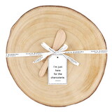 Tablesugar Wood Round Slice with Cheese Spreader