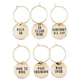 Tablesugar Gold Wine Charms in Pine Box - Wine Tasting Daily