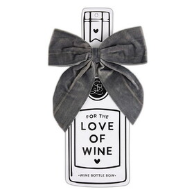 Tablesugar Velvet Wine Bottle Bow - Charcoal
