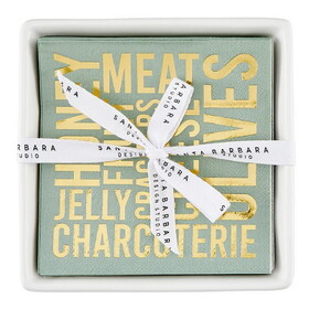 Tablesugar Ceramic Napkin Tray + Napkins - Charcuterie