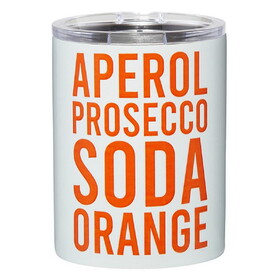 Sippin' Pretty P6524 Stainless Steel DOF Tumbler - Aperol Prosecco