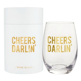 Sippin' Pretty Stemless Wine Glass - Cheers Darlin&#x27;