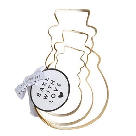 Holiday P6640 Gold Cookie Cutter Set - Snowman - Set of 3
