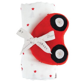 Stephan Baby Swaddle Blanket - Plush Car Rattle