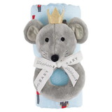 Stephan Baby Swaddles with Plush Rattle - Mouse King