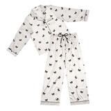 Bella P6880 Long Sleeve PJ Set - Ivory/Black Bows