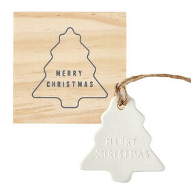 Face to Face Ceramic Ornament - Tree - Merry Christmas