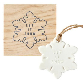 Face to Face Ceramic Ornament - Snowflake - Let It Snow