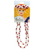 Faithworks Pom Braid Headbands - Brick Red & White