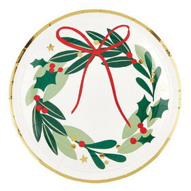 Slant P7702 Foil Paper Plates - Wreath