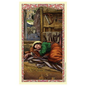 Ambrosiana P8030 Spanish Holy Card - Sleeping Saint Joseph