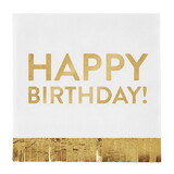 Slant P9033 Foil Fringe Napkin- Happy Birthday