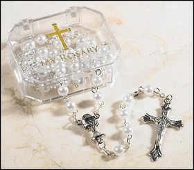 Creed PD075 White First Communion Rosary