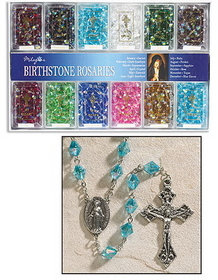 Creed PS386 Birthstone Rosary Display (12 Asst) - 12/Pk