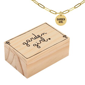 PURE Design Link Chain Charm Necklace - Garden Girl