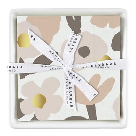 Wedding Ceramic Napkin Tray + Napkin - Blush Flowers