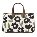 PURE Design R0046 Canvas Tote - Black Flower