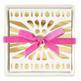 Tablesugar Ceramic Napkin Tray + Napkins - Moroccan Border