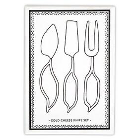 Tablesugar Leaf-Shaped Handle Cheese Knives - Gold