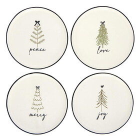 PURE Design R0119 Ceramic Holiday Appetizer Plates - Set of 4