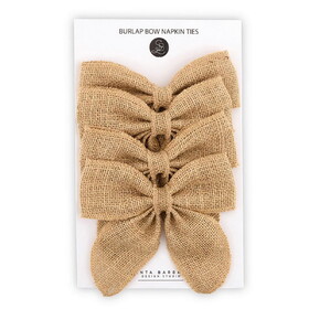 PURE Design R0138 Burlap Bow Napkin Ties - Set of 4