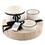 PURE Design R0146 Trio Ceramic Bowls With Wood Base - Bow