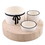 PURE Design R0146 Trio Ceramic Bowls With Wood Base - Bow