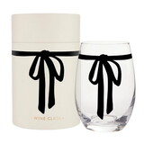 Tablesugar Stemless Wine Glass - Black Bow