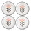Tablesugar R0158 Ceramic Appetizer Plates - Flower - Set of 4