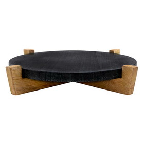 Tablesugar Black Marble Board on Wood Stand
