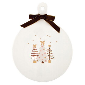 Holiday R0280 Ceramic Cheese Tray - Trees