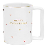 Holiday Gold Foil Ceramic Organic Mug - Merry Everything Hearts