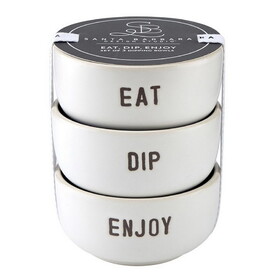 Face to Face Ceramic Dip Bowl Set - Eat Dip Enjoy