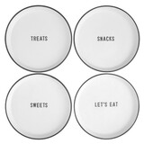 Face to Face Dessert Plates - Let's Eat - Set of 4